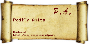 Poór Anita névjegykártya