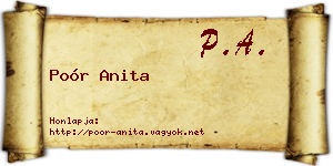 Poór Anita névjegykártya